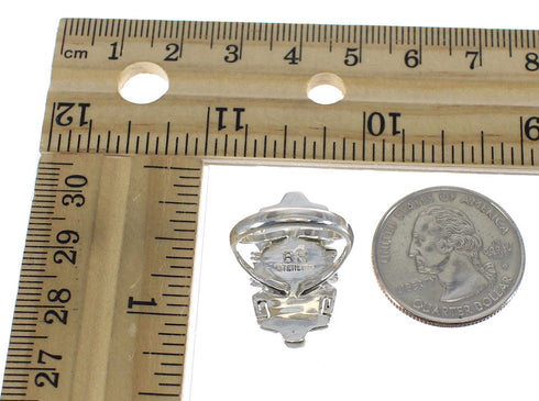 Southwest Sterling Silver Multicolor Ring Size 6-3/4 MX61151