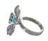 Sterling Silver Flower Multicolor Inlay Ring Size 6-3/4 MX61257