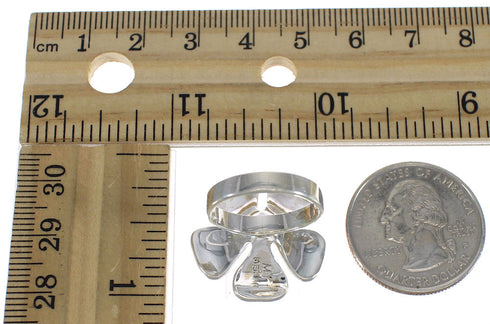 Flower Multicolor Inlay Sterling Silver Jewelry Ring Size 5-3/4 MX61180