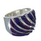 Magenta Turquoise Inlay Southwestern Genuine Sterling Silver Jewelry Ring Size 7-1/4 QX74455