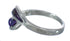 Southwestern Magenta Turquoise Inlay Genuine Sterling Silver Jewelry Ring Size 8-1/4 QX74474