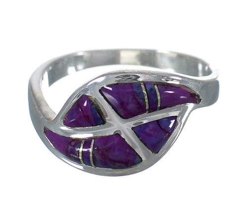 Magenta Turquoise Inlay Silver Southwest Jewelry Ring Size 7-1/4 QX74481