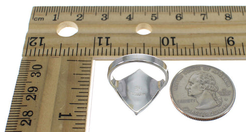 Authentic Sterling Silver Southwestern Magenta Turquoise Inlay Ring Size 7-1/4 QX74340