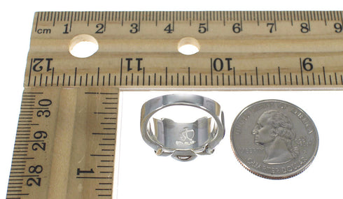 Southwestern Silver Magenta Turquoise Ring Size 8-1/2 QX74191