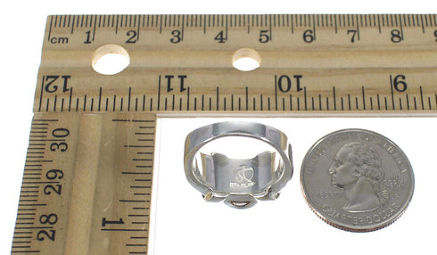 Southwestern Authentic Sterling Silver Magenta Turquoise Ring Size 7-3/4 QX74200