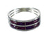 Silver Magenta Turquoise Inlay Southwest Ring Size 6-3/4 QX74393