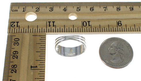 Southwest Genuine Sterling Silver Magenta Turquoise Inlay Ring Size 5-3/4 QX74389