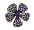 Southwestern Sterling Silver Magenta Turquoise Flower Ring Size 7-1/4 QX74417