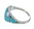 Sterling Silver Southwestern Turquoise Opal Inlay Ring Size 8-3/4 RX61761
