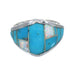Opal And Turquoise Inlay Sterling Silver Ring Size 6-1/4 RX61784