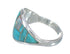 Genuine Sterling Silver Turquoise Opal Inlay Ring Size 5-1/4 RX61798