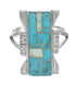 Authentic Sterling Silver Southwest Turquoise Opal Inlay Ring Size 7-3/4 RX61838