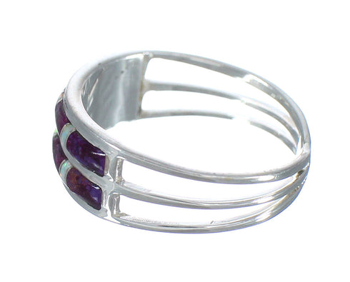 Sterling Silver Magenta Turquoise Opal Inlay Ring Size 5-1/4 RX60849