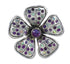 Magenta Turquoise Opal Inlay Genuine Sterling Silver Flower Ring Size 8-3/4 RX61405