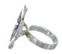 Sterling Silver Magenta Turquoise Opal Inlay Flower Ring Size 6-3/4 RX61393