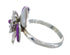Genuine Sterling Silver Mother Of Pearl And Magenta Turquoise Flower Ring Size 6-1/4 RX61448