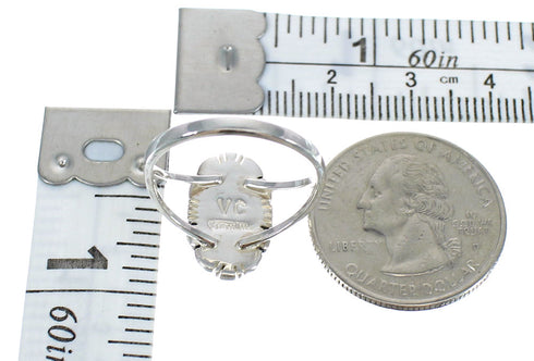 Genuine Sterling Silver And Multicolor Southwest Ring Size 7 VX61900