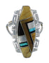 Southwest Multicolor Genuine Sterling Silver Jewelry Ring Size 8-1/4 VX61979