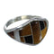 Genuine Sterling Silver And Multicolor Inlay Ring Size 4-3/4 VX61999