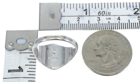 Genuine Sterling Silver And Multicolor Inlay Ring Size 4-3/4 VX61999