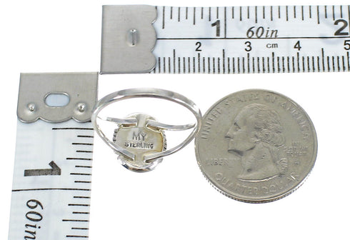 Authentic Sterling Silver And Multicolor Southwest Jewelry Ring Size 5-3/4 VX62171