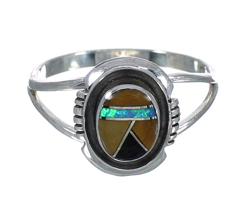 Southwest Multicolor Authentic Sterling Silver Ring Size 8 VX62251