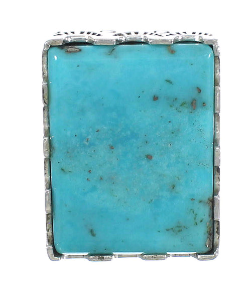 Southwestern Authentic Sterling Silver And Turquoise Jewelry Ring Size 5-1/4 WX62098