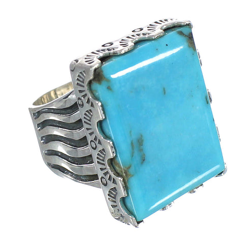 Southwest Turquoise And Sterling Silver Jewelry Ring Size 7-3/4 WX62100