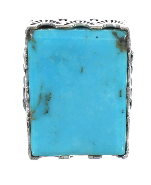 Southwest Turquoise And Sterling Silver Jewelry Ring Size 7-3/4 WX62100