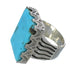 Southwest Turquoise And Sterling Silver Jewelry Ring Size 7-3/4 WX62100