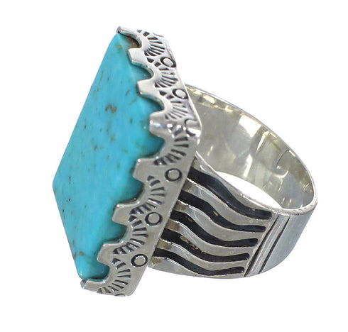 Turquoise Southwest Sterling Silver Ring Size 4-1/2 WX62162