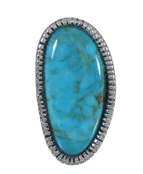 Southwest Jewelry Turquoise And Genuine Sterling Silver Ring Size 4-3/4 WX62203