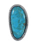 Southwest Jewelry Turquoise And Genuine Sterling Silver Ring Size 4-3/4 WX62203