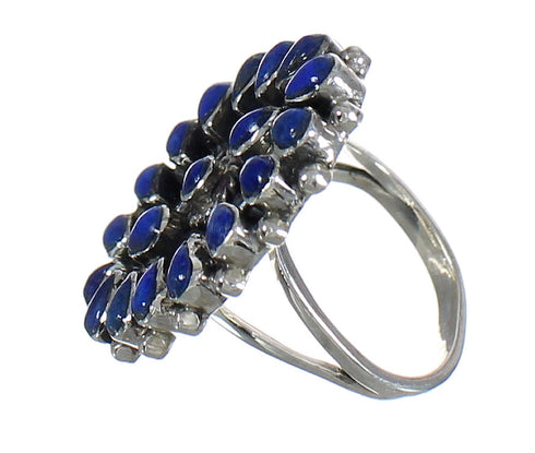 Southwest Sterling Silver Lapis Jewelry Ring Size 5-3/4 VX61147