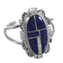 Genuine Sterling Silver Lapis And Opal Ring Size 4-3/4 VX61252