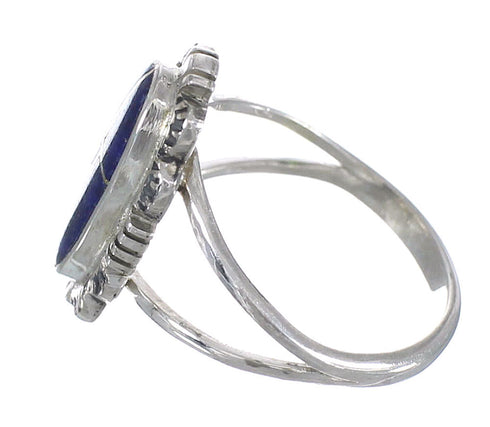Genuine Sterling Silver Lapis And Opal Southwest Jewelry Ring Size 7-3/4 VX61272