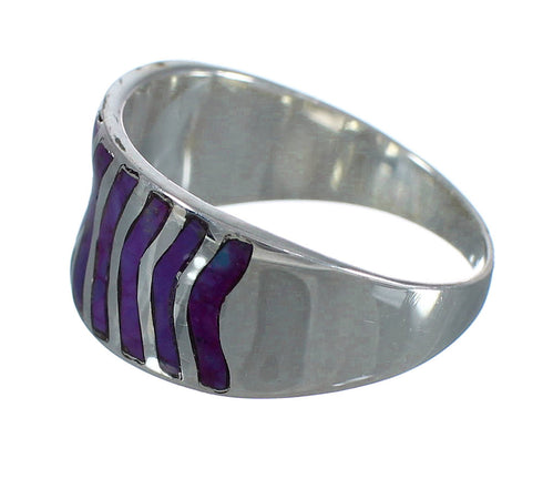 Magenta Turquoise And Sterling Silver Ring Size 7-3/4 MX61500