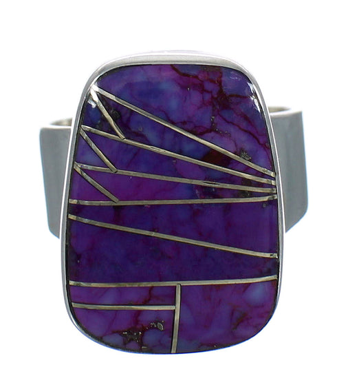 Magenta Turquoise Sterling Silver Southwest Ring Size 8-1/4 MX61610