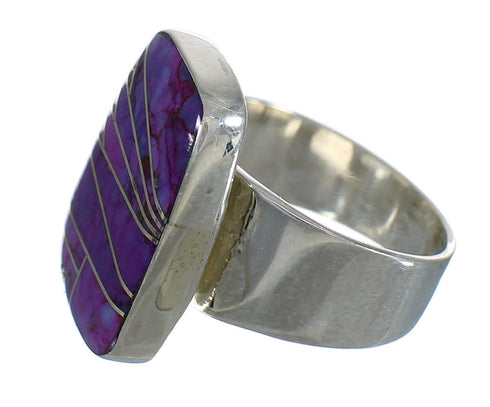 Magenta Turquoise Sterling Silver Southwest Ring Size 8-1/4 MX61610
