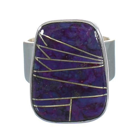 Sterling Silver Magenta Turquoise Ring Size 7-1/2 MX61621