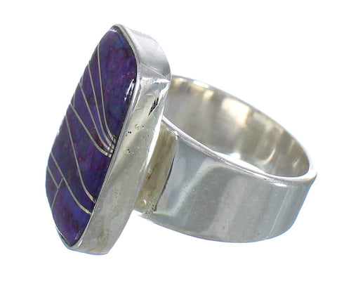 Sterling Silver Magenta Turquoise Ring Size 7-1/2 MX61621