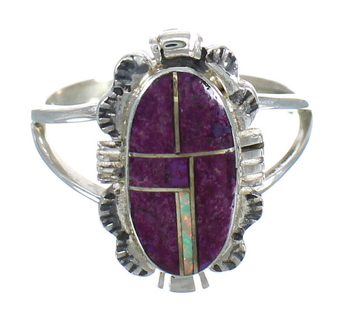 Southwest Opal Magenta Turquoise Silver Ring Size 6-3/4 MX61697