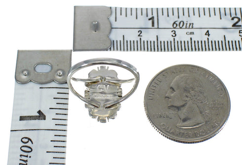 Opal Magenta Turquoise Inlay Silver Ring Size 7-1/4 MX61699