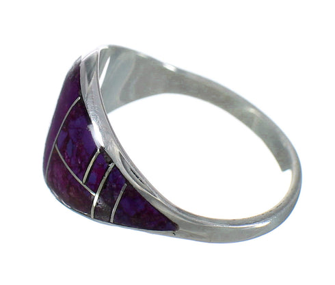 Southwest Magenta Turquoise Sterling Silver Ring Size 7-3/4 MX61709