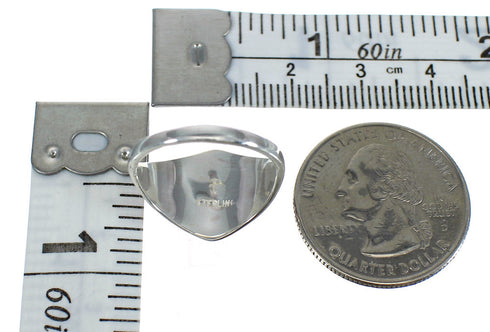 Southwest Silver Magenta Turquoise Inlay Ring Size 4-3/4 MX61748