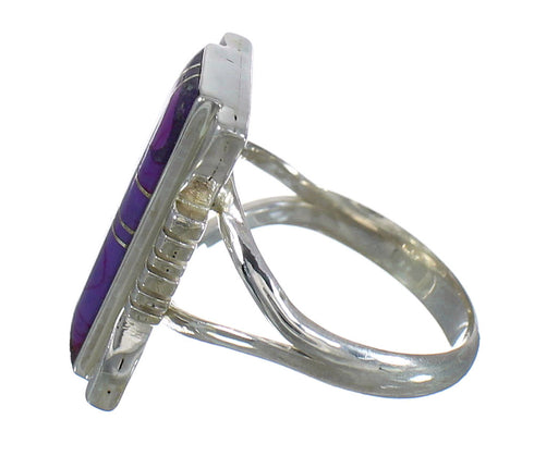 Sterling Silver Magenta Turquoise Inlay Ring Size 6-1/4 MX61800