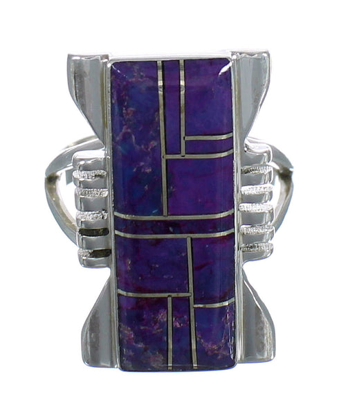 Southwest Genuine Sterling Silver Magenta Turquoise Ring Size 6-1/4 MX61820