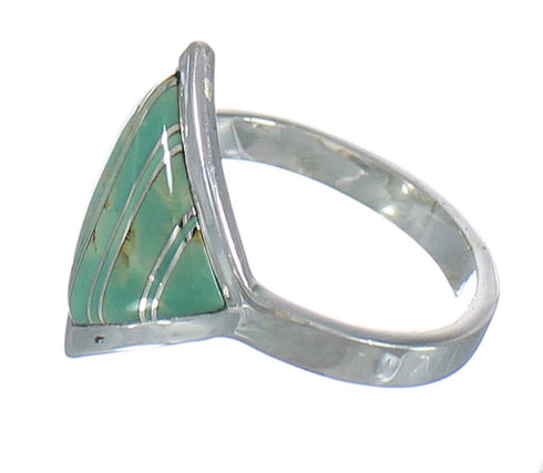 Sterling Silver Southwest Turquoise Inlay Ring Size 5-1/4 MX62212