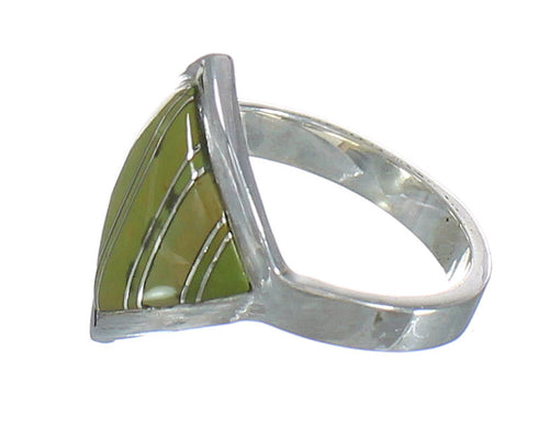 Turquoise Inlay Southwest Silver Jewelry Ring Size 6-3/4 MX62224