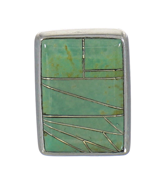 Southwest Turquoise Inlay Sterling Silver Jewelry Ring Size 6-1/4 MX62314